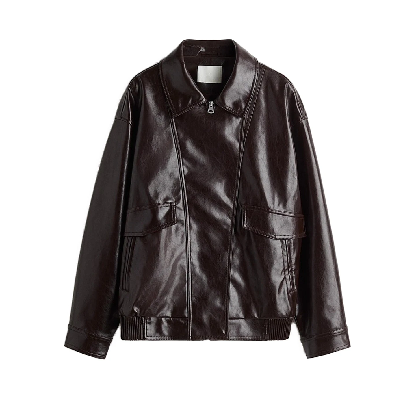 American Sle 여성용 패션 모터사이클 재킷 롱 슬리브 턴다운 칼라 코팅 가죽 코트 가을 겨울 신상품