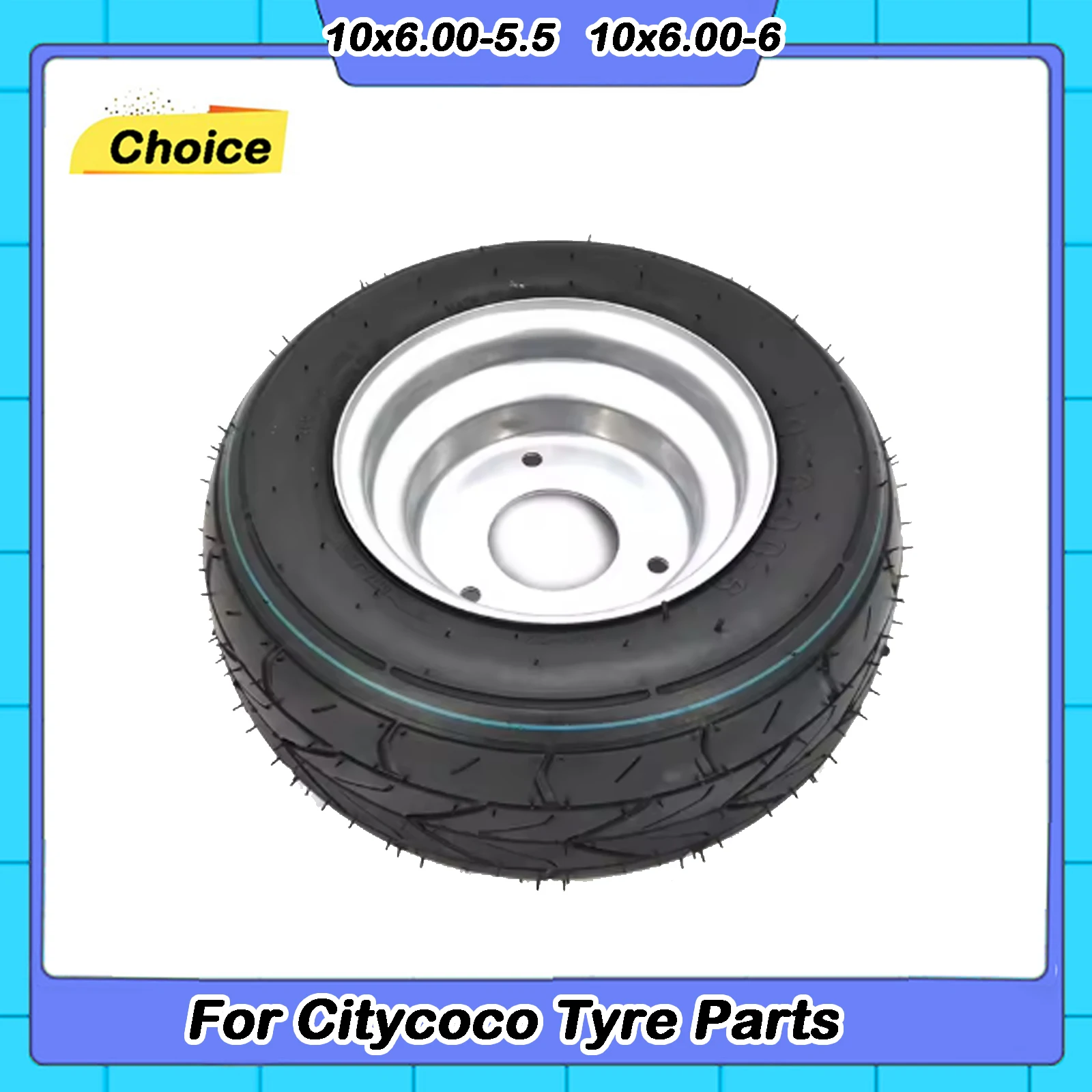 

10X6.00-5.5 10X6.00-6 Vacuum tire belt with 3-hole wheel hub electric FOR Citycoco tires modified kart cart ATV tire accessories