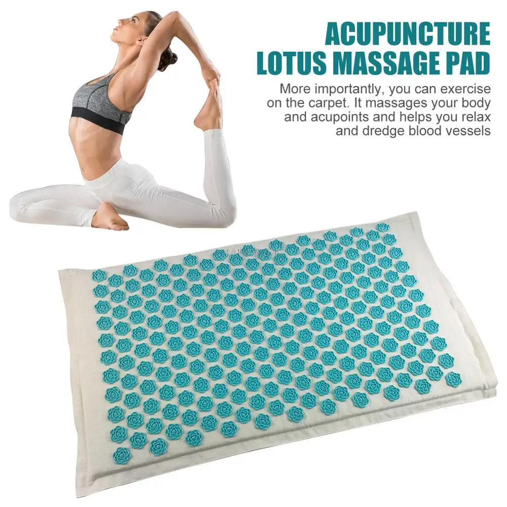 Colchoneta de acupuntura de loto para Yoga, cojín masajeador de Yoga, Pilates, lino, algodón, para alivio del dolor de cuello y espalda