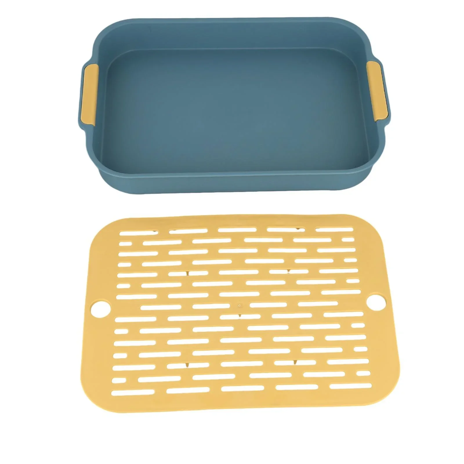 Tray Rabbit Litter Tray Large Space Smooth Corner Detachable Design Heightened Grid Design 27x18.5x4cm 36.5x24.5x4.9cm Green