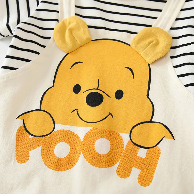 Ropa para recién nacidos, mono de manga corta con dibujos de Winnie the Pooh, cómodo y suave, para verano, para niños y niñas de 0 a 24 años