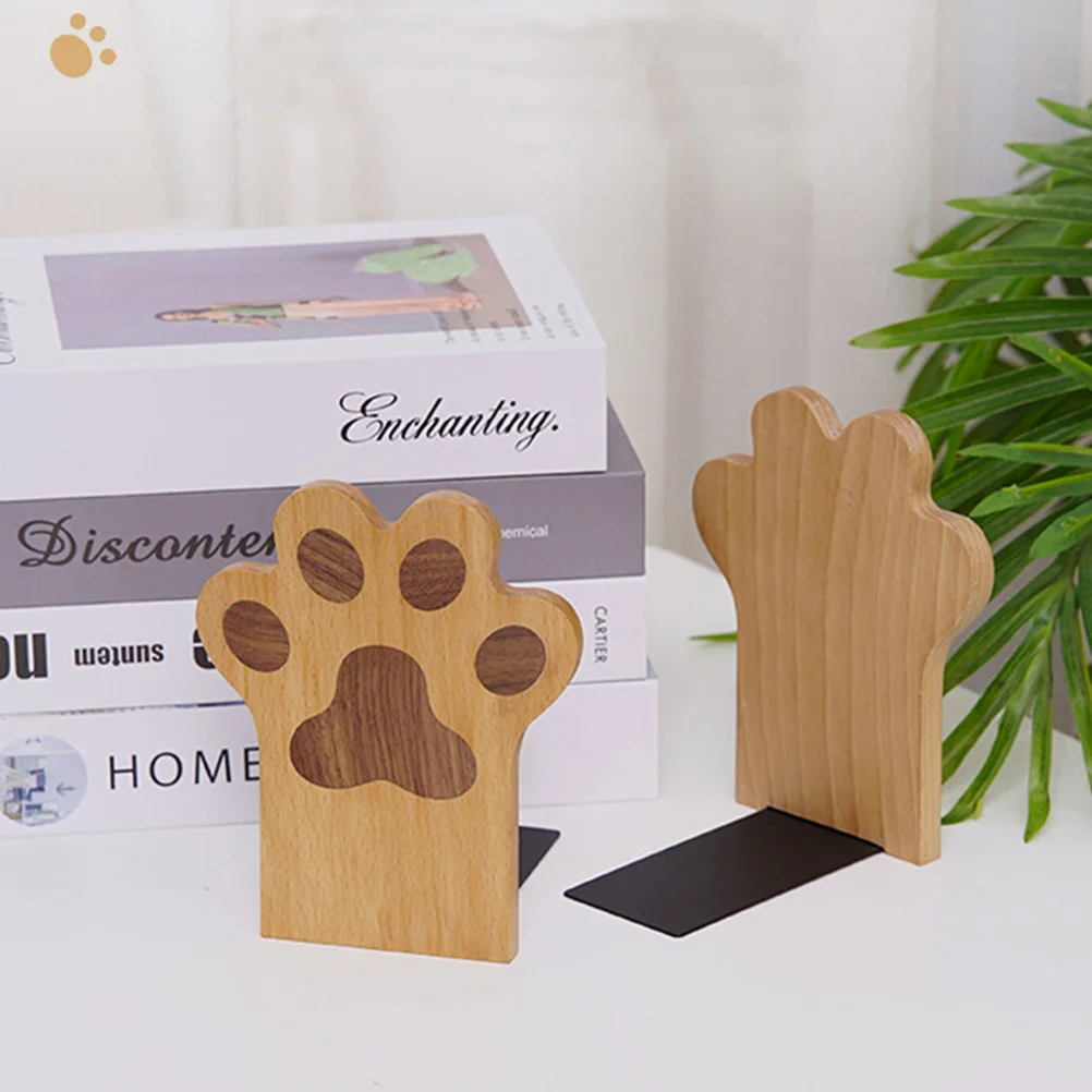 

2 Pcs Wooden Bookends High Quality Firm Home Office Desk ganizer Gift Ideas Modern Design Bookshelf Baffle