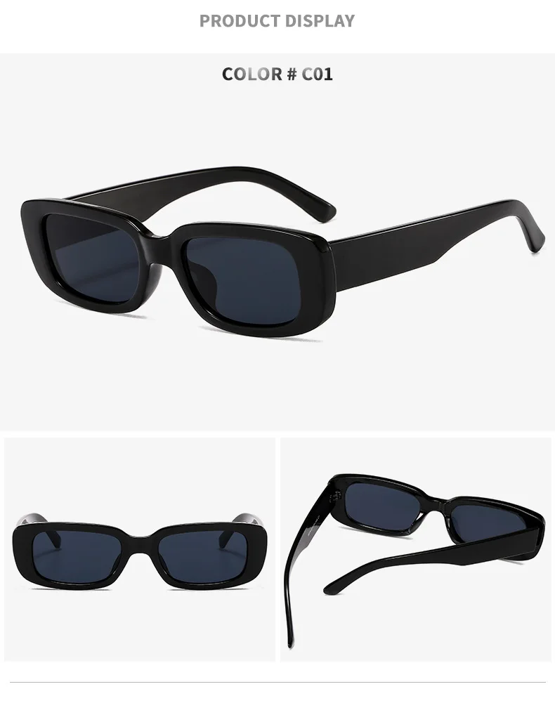 Trendige Mode-Sonnenbrille mit Kleinem Rechteckigem Rahmen für Damen, Luxusmarken-Designer Retro Quadratische Sonnenbrille für Frauen – Detail 14