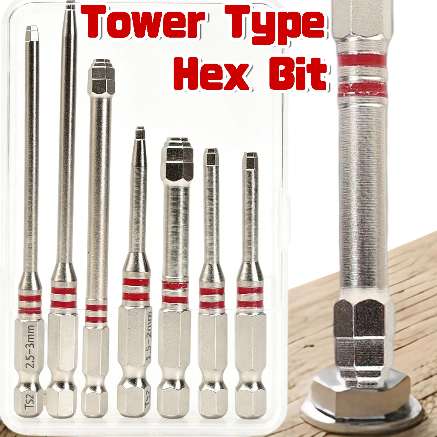 

65/100mm Magnetic Electric Screwdriver Bits Set TS2 Steel Hex Shank Batch Head Driver Bits for Electric Drills Wrench Power Tool