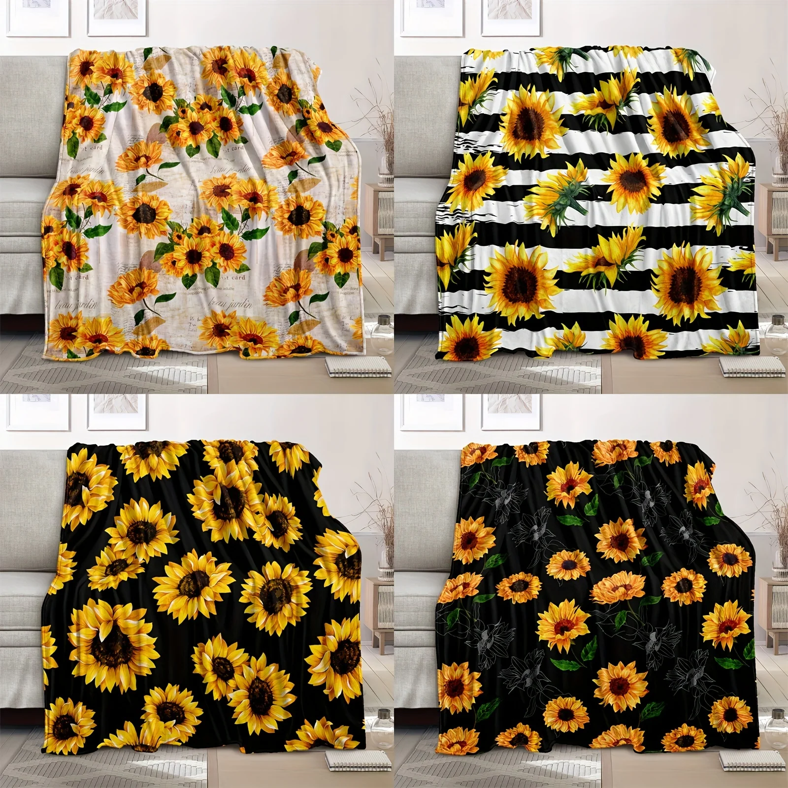 1pc Sunflower Gifts Blanket Soft Warm Lightweight Blanket For Women Birthday Christmas, Home Living Room Decor Travel Wedding