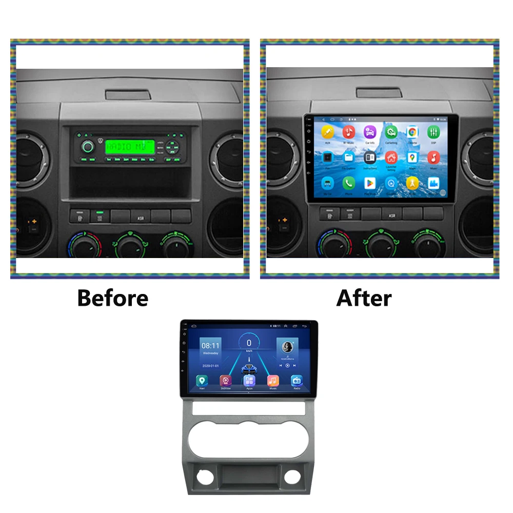 2 Din Car Stereo Wireless CarPlay Android 13 Auto Car Radio For GAZ Gazelle Next 2016+ Mirror Link Split Screen Bluetooth 4G OBD