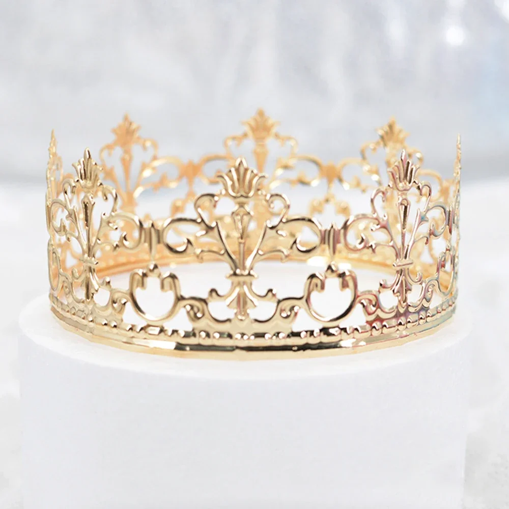 1Pcs Mini Crown Cake Decoration Tiara Gold Silver Crystal Crowns Cake Topper for Children Hair Ornaments Wedding Birthday Party