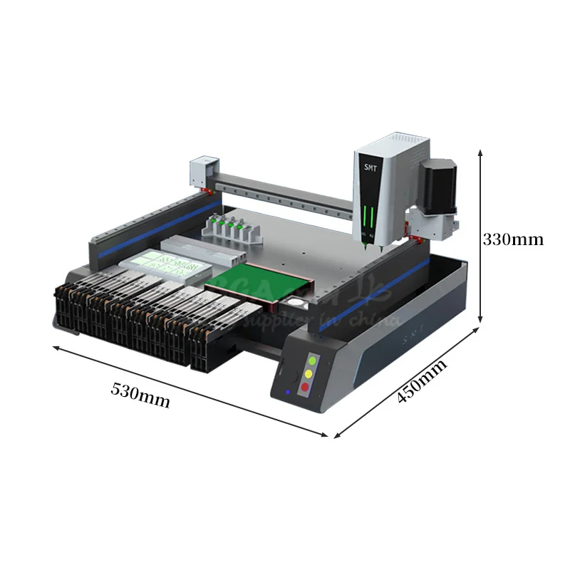 Máquina automática de recogida y colocación SMT K1 PRO, montaje de Chip LED con cabezales duales SMD, sistema de cámara de Triple visión, boquillas de alta velocidad