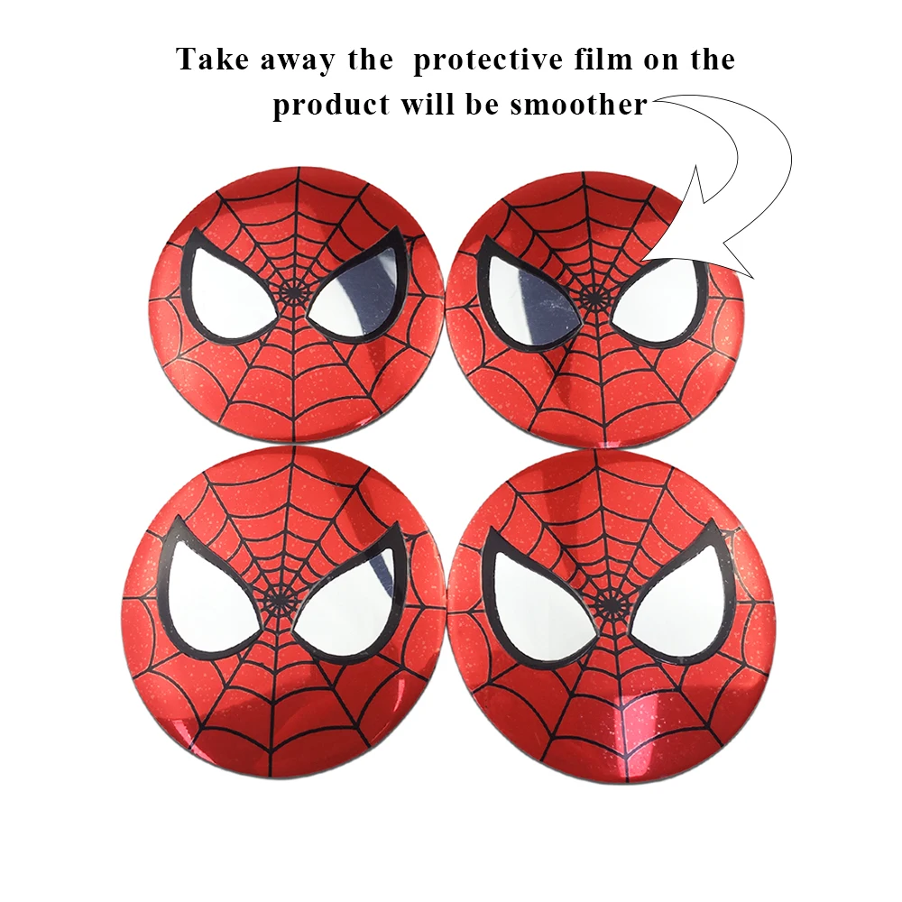 Universal 56mm Captain America Deadpool Spider-Man Car Wheel Center Emblem Hub Cap Sticker for Honda Toyota Mazda Jeep Nissan - view 4