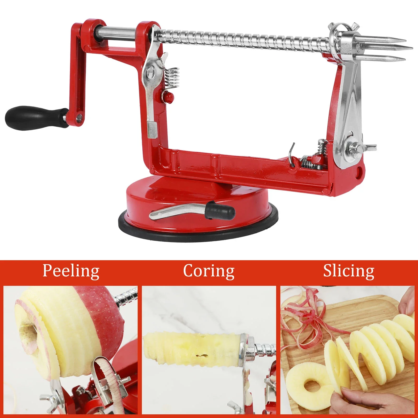 

3 In 1 Fruit Peeler Machine Hand Crank Fruit Slicer Corer Apple Skin Cutter Peeling Tool Sharp Fruit Peel Remover Kitchen Gadget