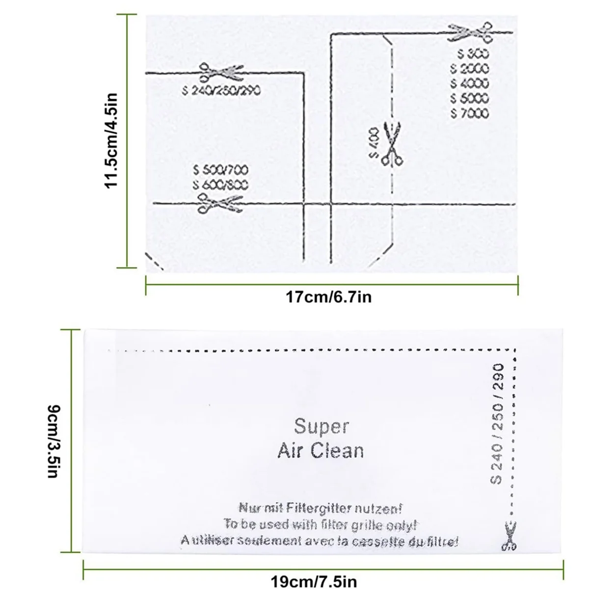 A721I TOP Vacuum Cleaner Filter for , 10 Pieces Motor Protection Filter and 10 Pieces Vacuum Cleaner Filter Set