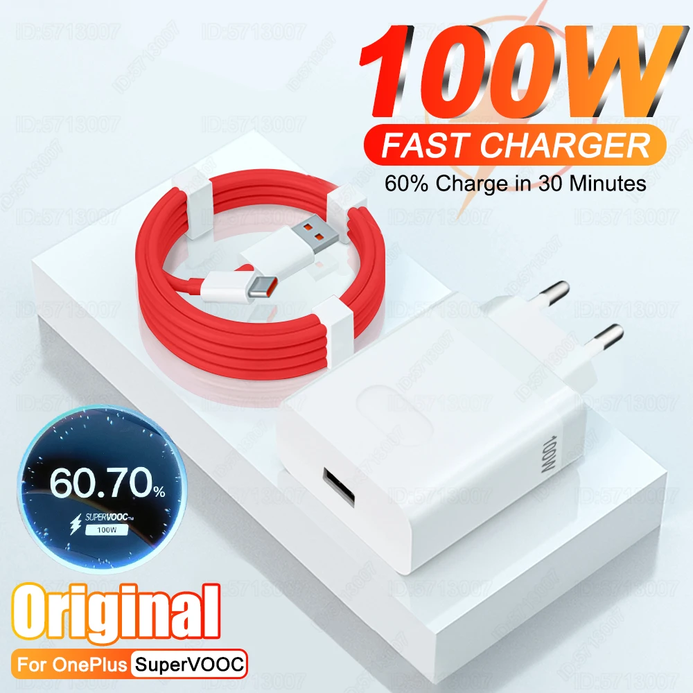 100 واط supervoc شاحن سريع USB ل Oneplus 13 12 11 10 برو 13r 12r Nord CE 2 3 4 Lite Ace 5 برو USB نوع C كابل الشحن السريع