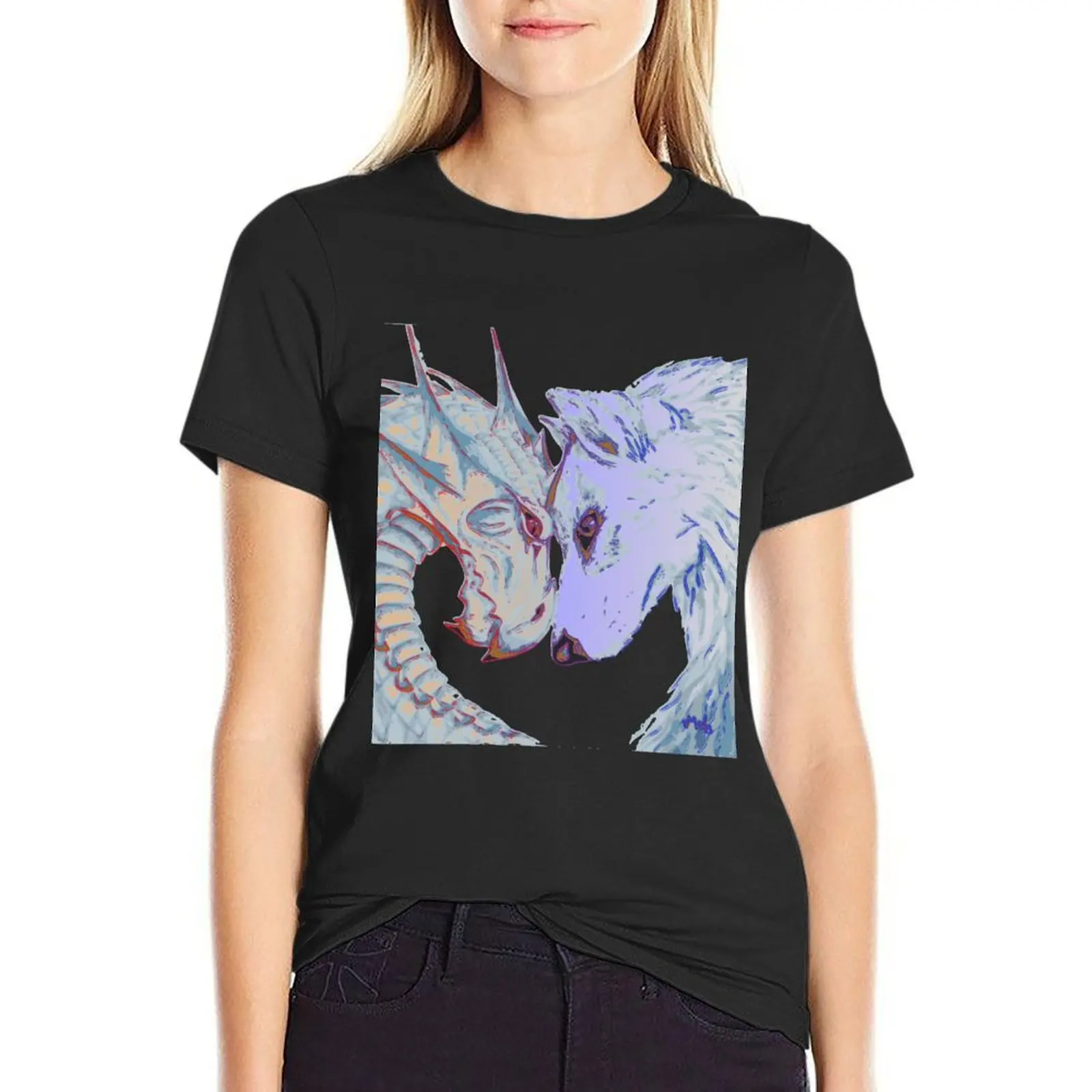 

Wolf and Dragoon T-Shirt funny heavyweights Blouse funny t shirts for Women