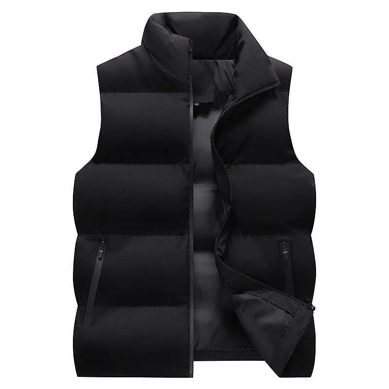 MaiDangDi Winter Solid Color Men Vest Sleeveless Down Jacket for Men Versatile Warm Outdoor Men\'s Top Large Mens Clothing