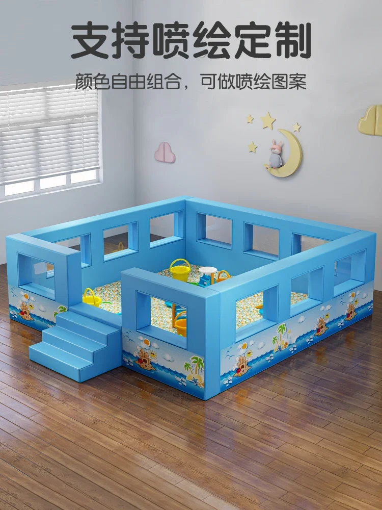 Children's Sand Basin Soft Ocean Ball Pool Kindergarten Crash Barrier Fence Indoor Playground Soft Bag Bobo Ball Pool