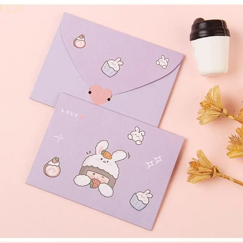 U2JE Cartoon Animal Greeting Cards Birthday Card Envelope Letter Paper Postcard Festival Card