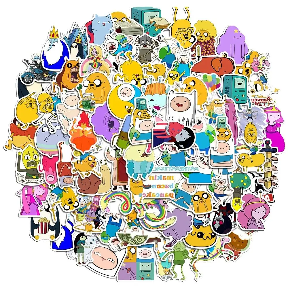 50PCS 모험 시간 만화 애니메이션 수하물 스쿠터 노트북 낙서 스티커 장식 장난감