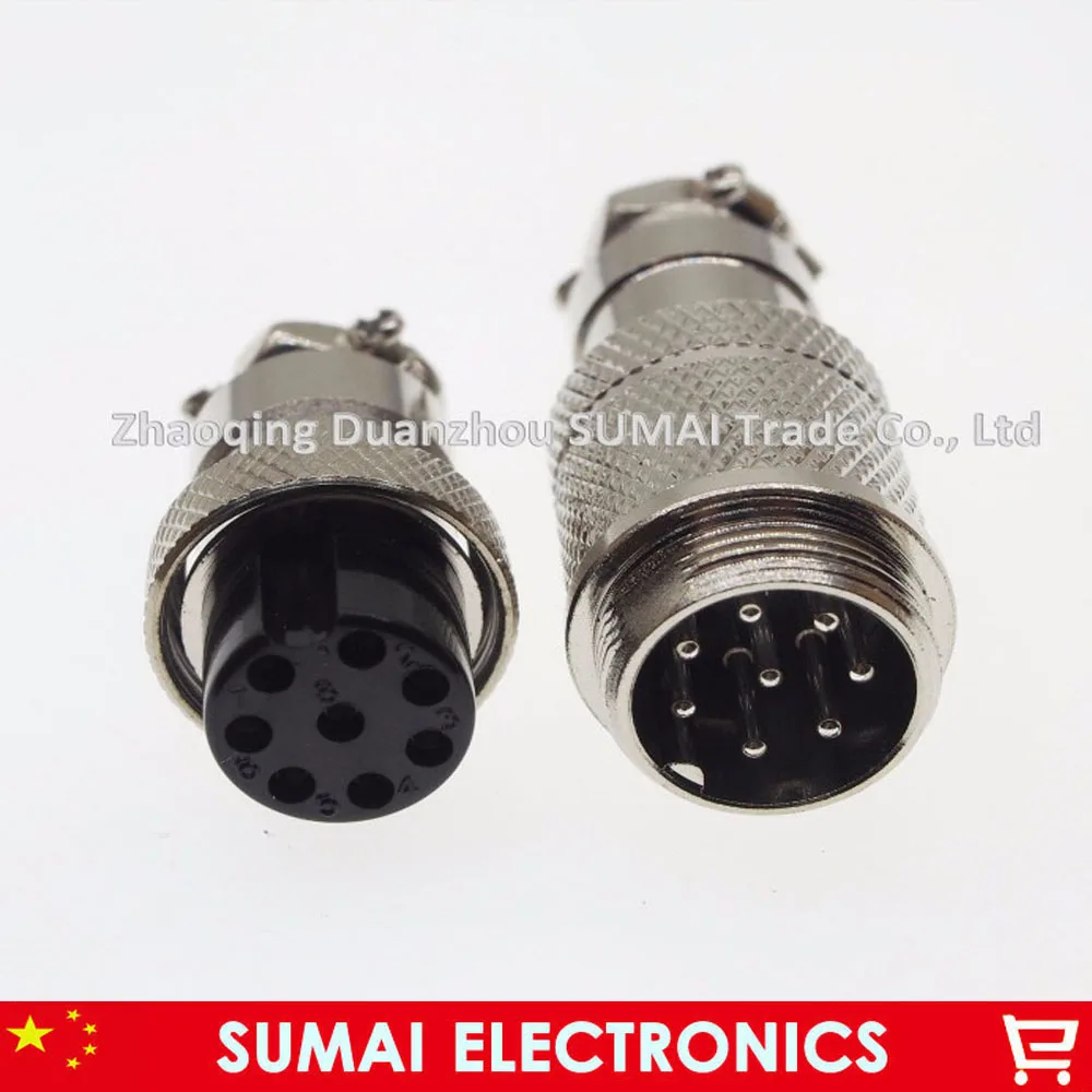 8 Pin 16mm Male & Female Butt Joint Connector Kit GX16 Socket+Plug,RS765 Aviation Plug