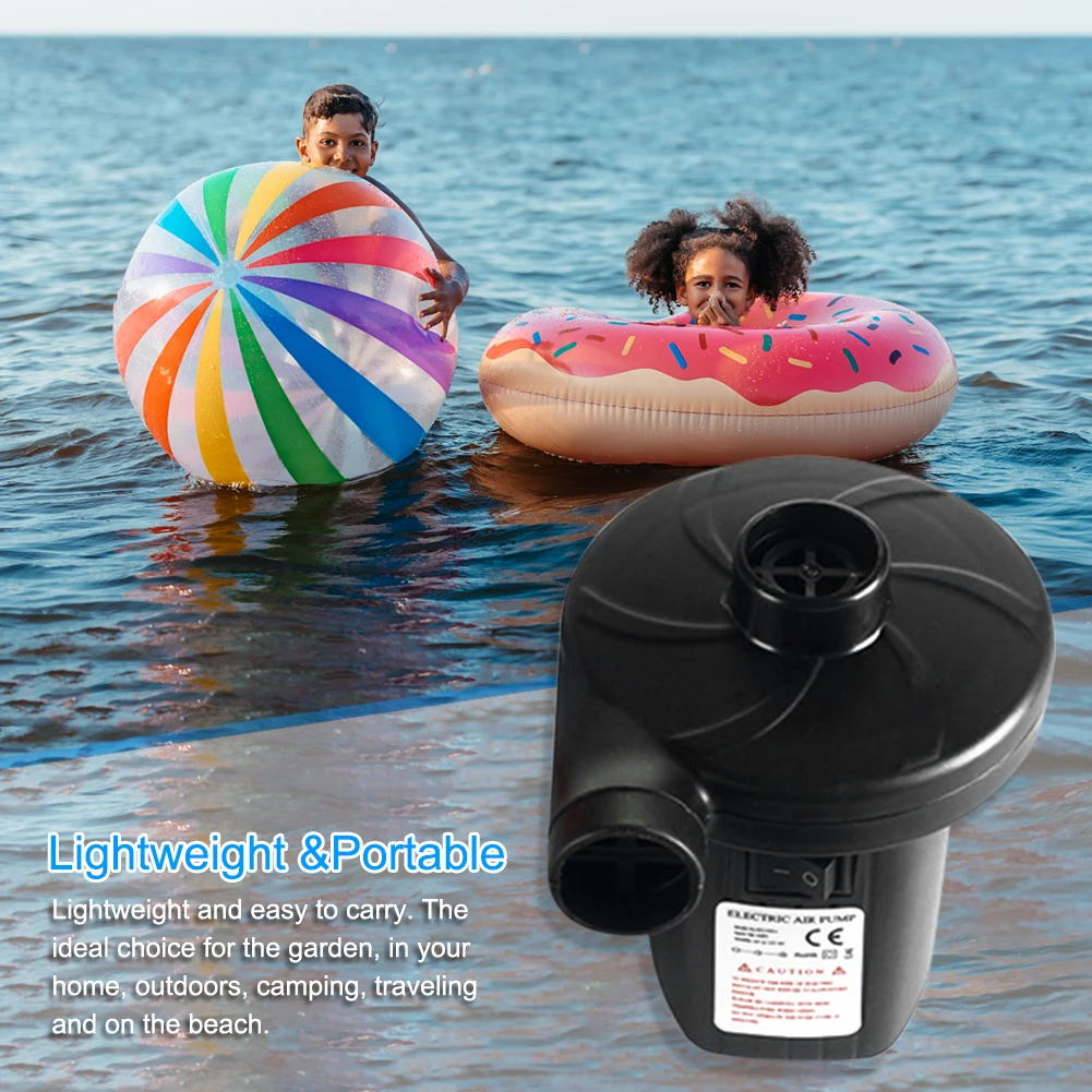 2 In 1 Air Compressor Pump Quick-Fill Air Extraction Pump 220V with Nozzles Lightweight Multipurpose for Mattress Swimming Pool