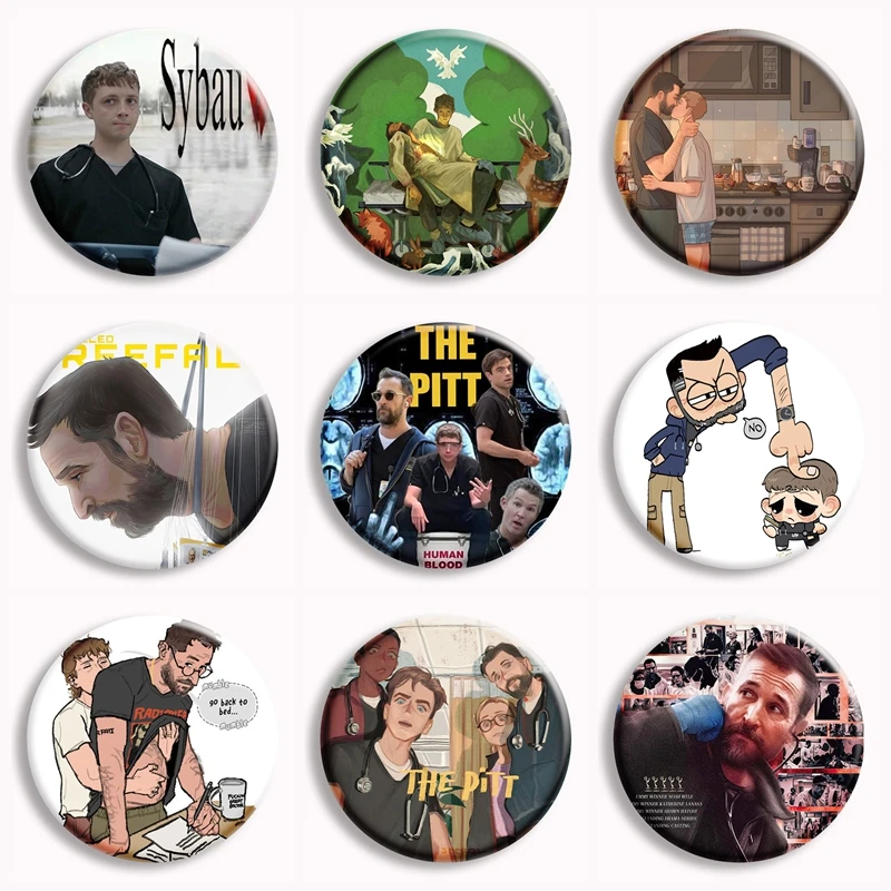 Pin de Botón Suave de Películas Clásicas Retro The Pitt, Broche Estético de Dr. Jack y Dr. Robby, Accesorios Decorativos para Bolsos, Regalos Coleccionables para Fans