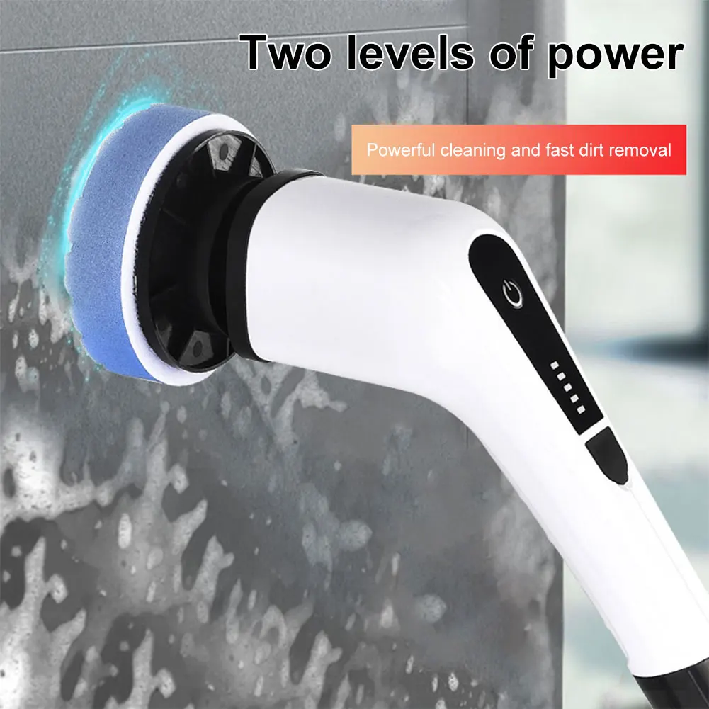 7 In 1 Cordless Power Scrubber Multipurpose Electric Spin Scrubber with 8 Replacement Brush Heads Rotatable Bathroom Accessories