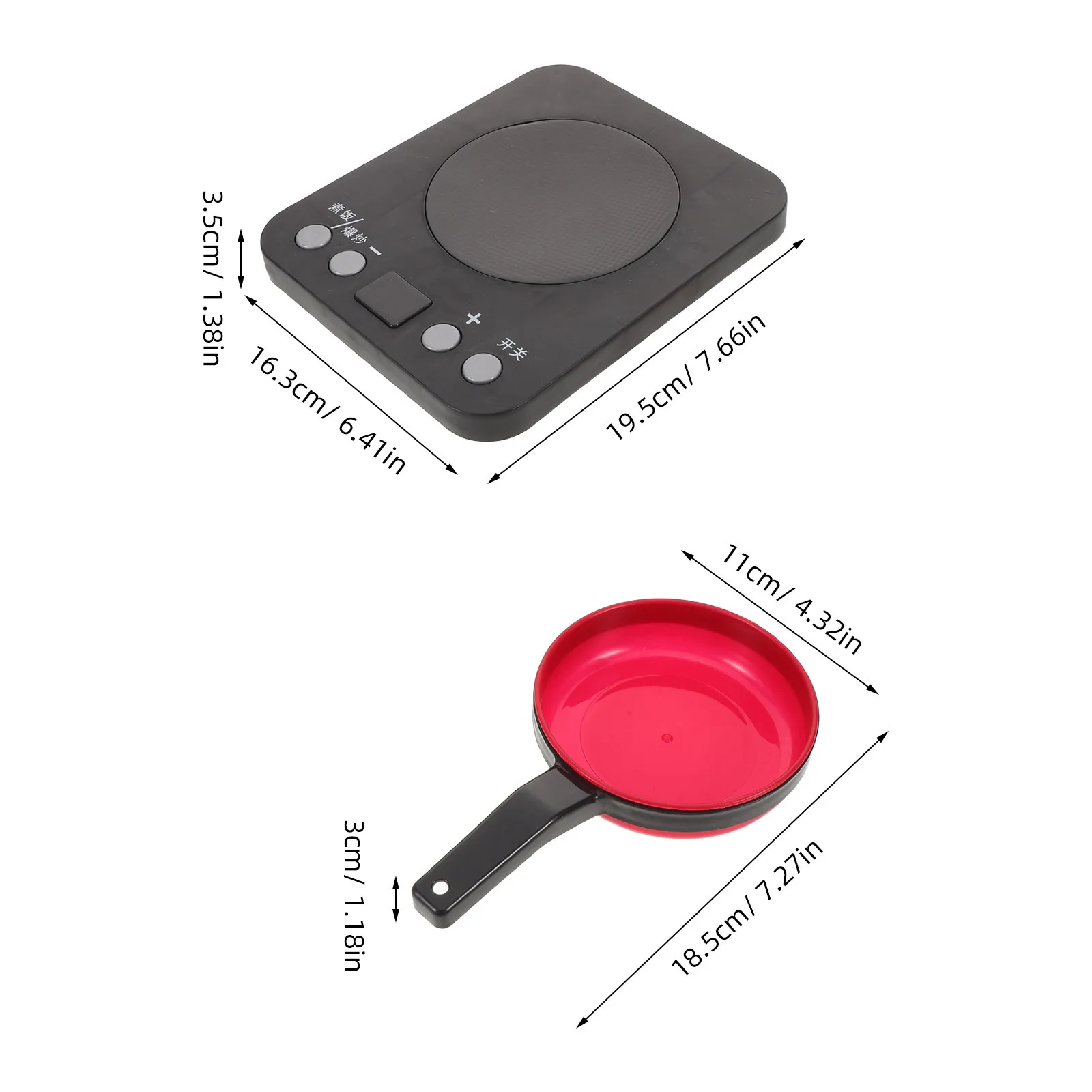 1 Juego de plástico para niños con cocina de inducción, sonido ligero, juego de simulación, aparato de cocina para niños, cocina, juego de simulación, cocina