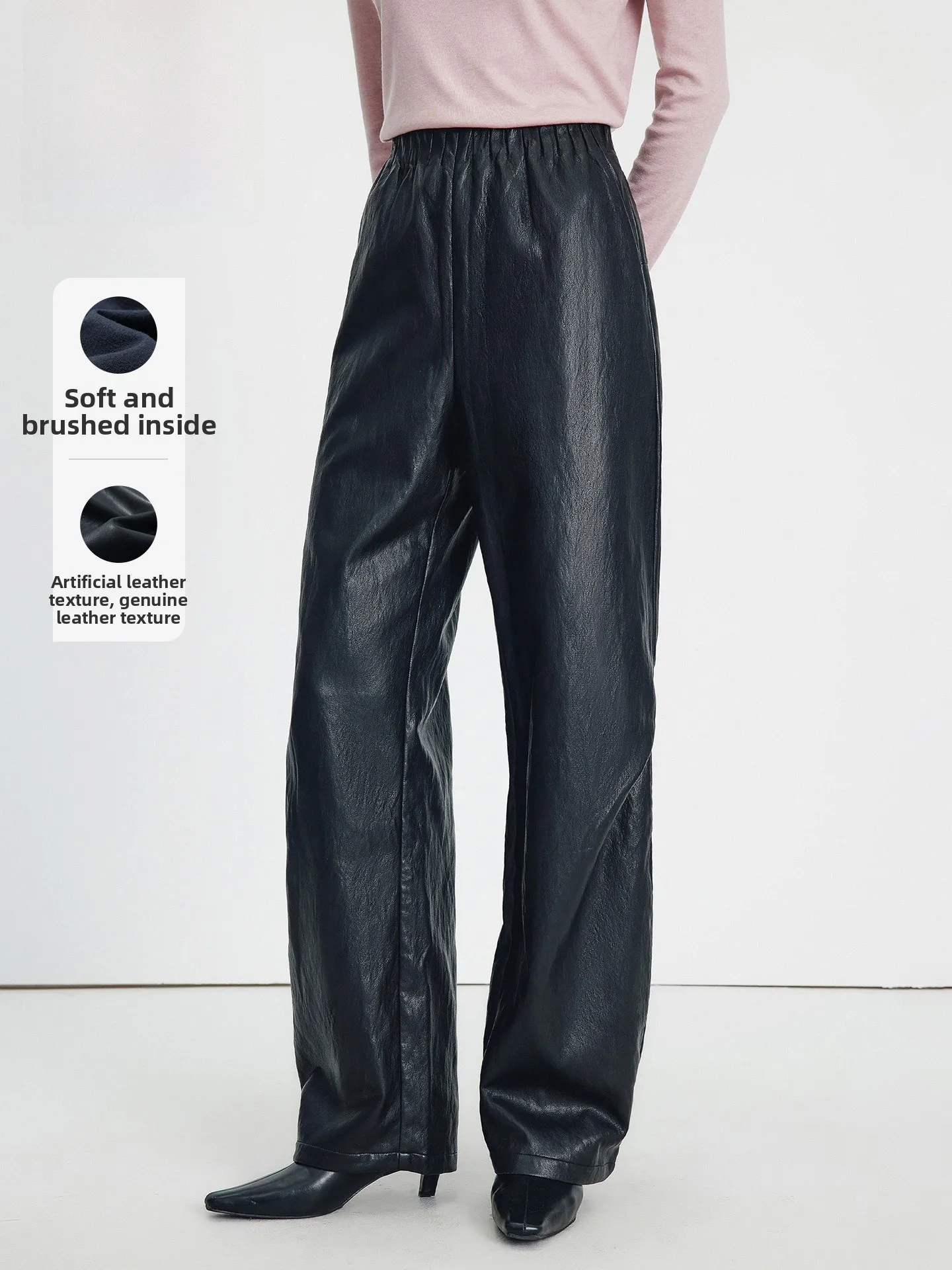 

Navigare Women's Casual Bla Fce-Lined Boat Pants Straight Leg Zipper Fly l Waist Autumn Faion 2025 New Arrival