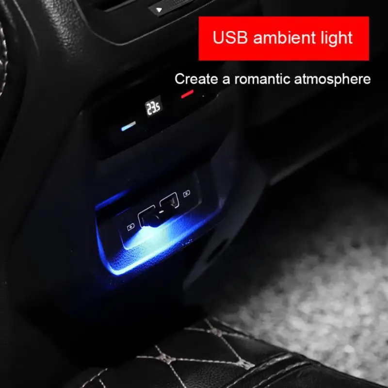 Mini USB LED Car Light Auto Interior Atmosphere Light Decorative Lamp Emergency Lighting PC Colorful Neon Light Car Accessories