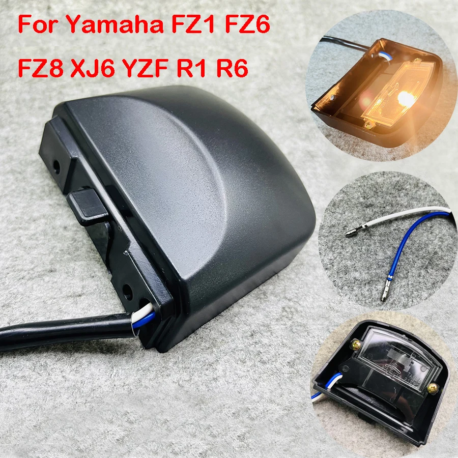 

1PC Black Rear Motorcycle License Plate Light Scooter Tail Indicator Lamp Bulb For Yamaha FZ1 FZ6 FZ8 XJ6 YZF R1 R6