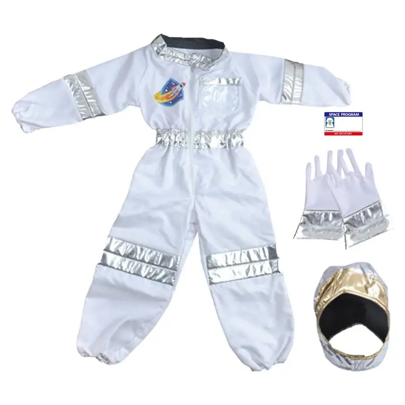 Astronaut Space Suit For Kids Space Boys Astronaut Suit Silver Halloween Costumes Flight Suit With Gloves And Headgear For Kids