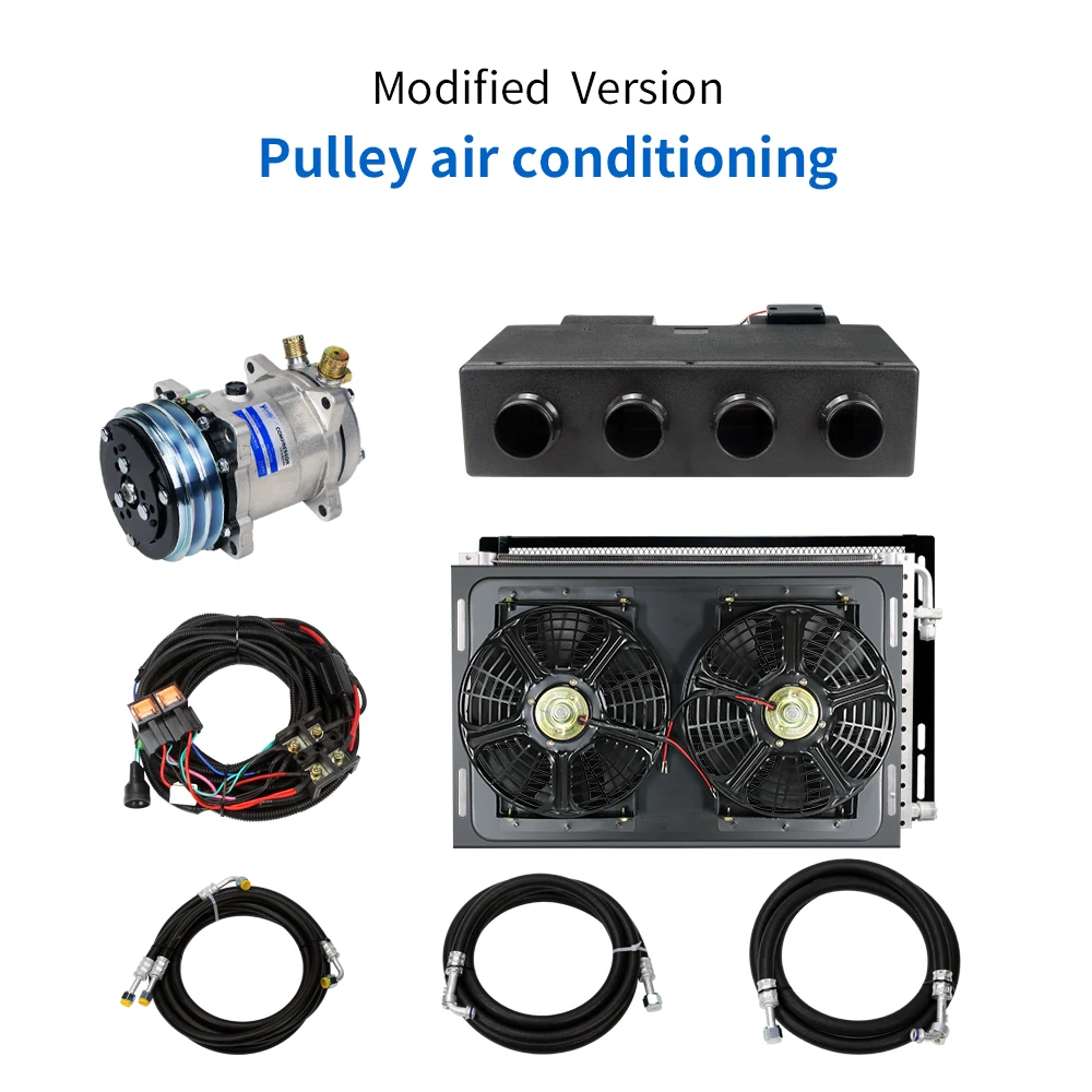 Kit de chauffage et de climatisation à air froid pour voiture, poulie EbHarvester pour camion, accessoires de climatisation, 24V, 12V, 404-4 trous