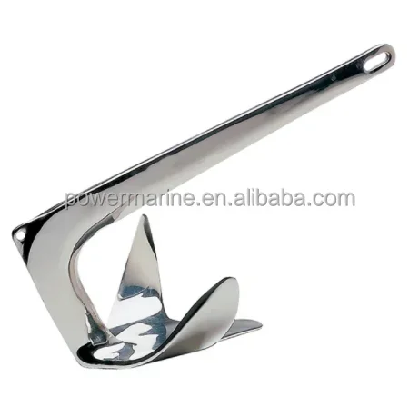 

High Polished Customized Boat Anchor Marine Hardwrae Accessories 316 Stainless Steel 10kg Bruce Anchor For Boat