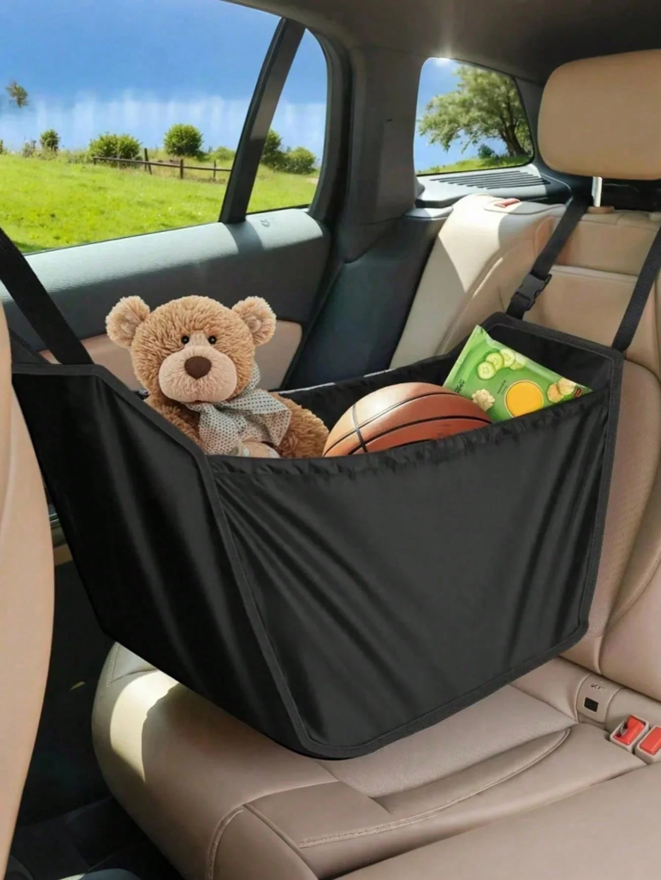 

1Pc Car Seat Back Organizer, Large Capacity, Foldable, Washable, Adjustable Straps, Universal Fit, Rear Seats, Trunk, Kids’ Toys