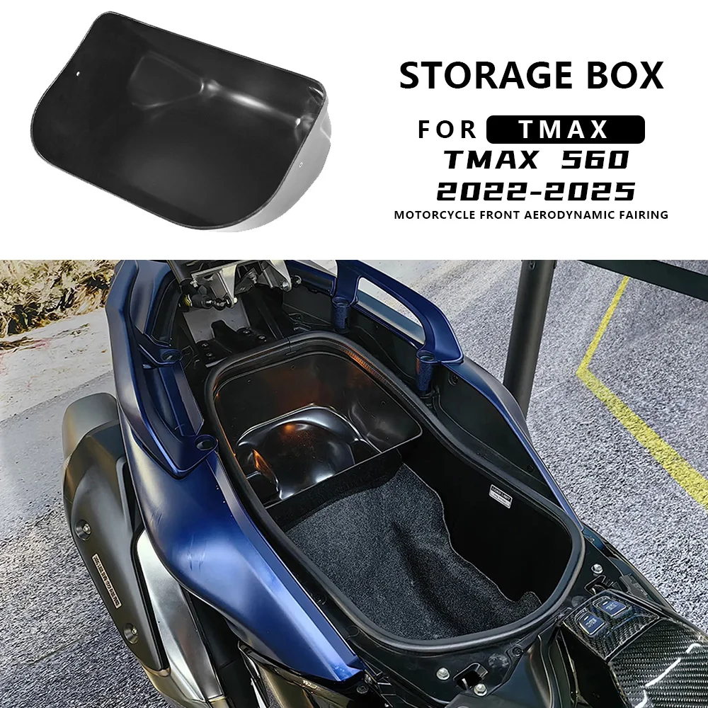 

For YAMAHA TMAX 560 2022-2025 Motorcycle Internal Storage Box Seat Storage Trunk Black ABS Storage Box