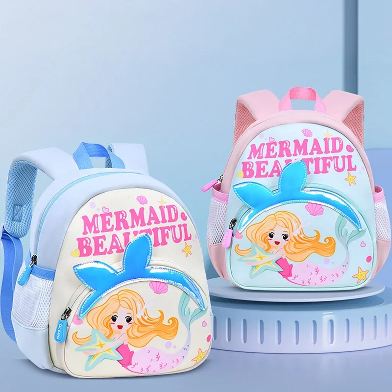 Cute Mermaid School Bags for Girls Kindergarten Breathable Large Capacity Children's Backpack Kawaii Travel Bag Mochila Infantil