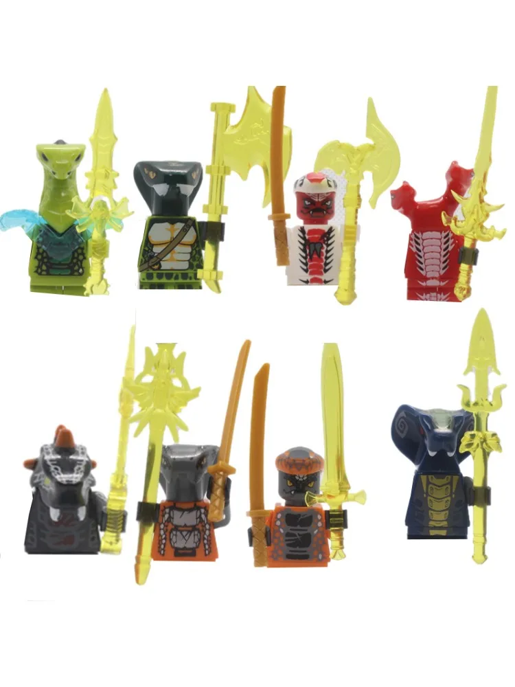 Hot Toys Ninja Mini Figur Bausteine Spielzeug Jay Zane Kai Nya Wu Garmadon Shark Man Anime Cartoon Action Figure Montage Spielzeug