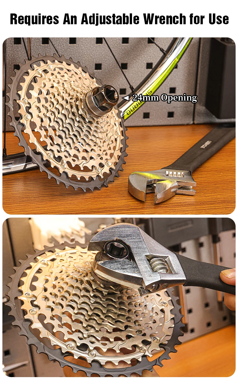 LEBYCLE Fahrrad 9T Freilauf-Schlüsselwerkzeug, Kassetten-Schlüsselwerkzeug für Shimano M9200 M8200 12-Gang-Freilauf-Entfernungswerkzeug – Detail 5