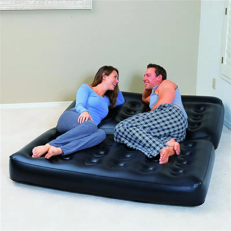 

Double black five-in-one folding inflatable sofa bed multi-functional sofa