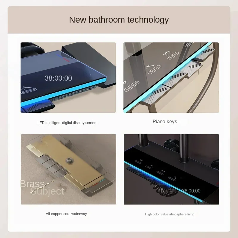 Black Bathroom Shower Set Wall Mounted Copper Faucet Bath and Shower Head Elegant and Functional for Modern Bathrooms