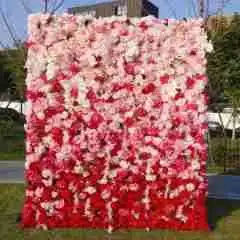 

Cloth Bottom Simulation Flower Background Wall Clock In Wedding Wedding Decoration Arrangement Props Fake Flower Art 8 * 8FT