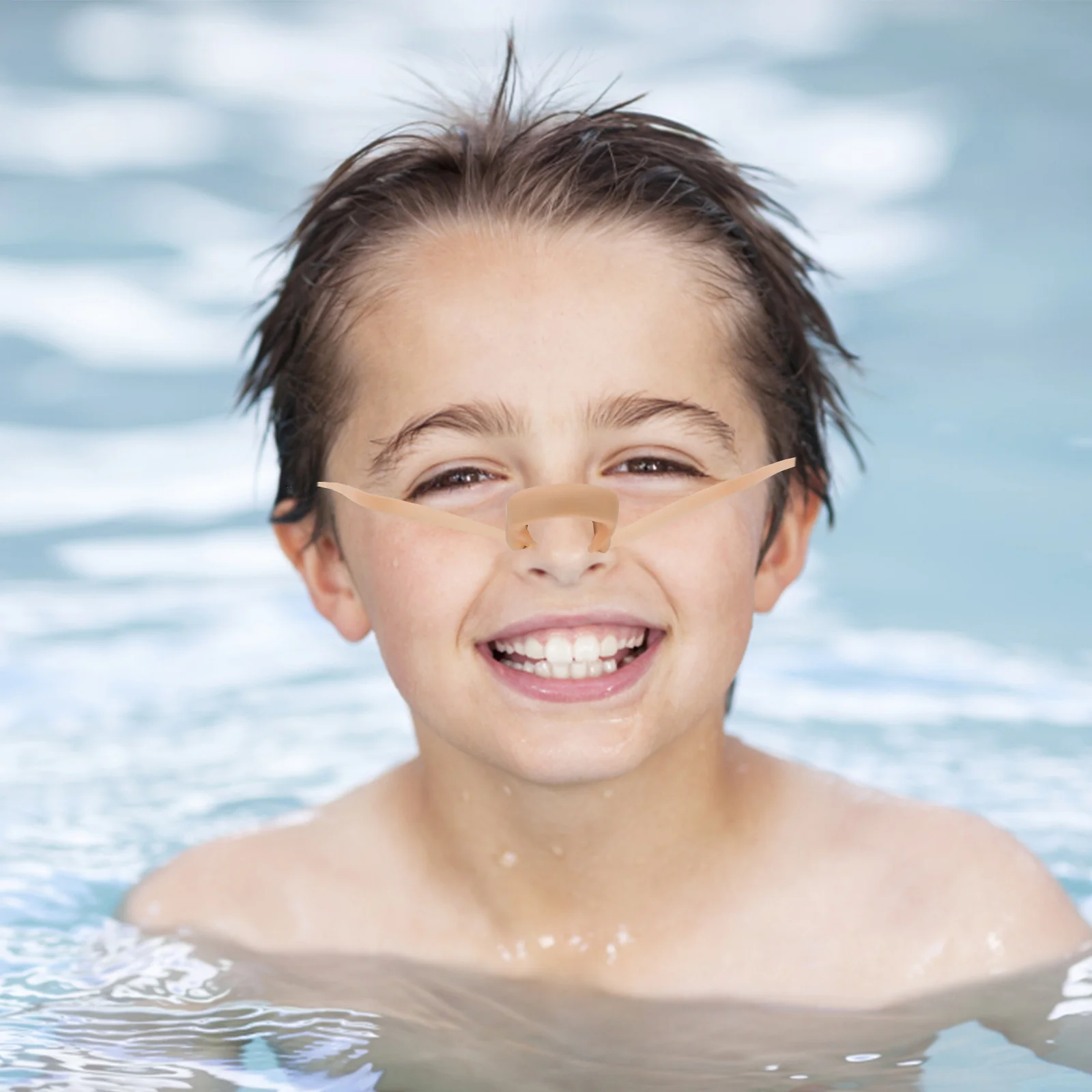 Pince-nez en latex pour la natation, avec ficelle, bouchons confortables, pour enfants et adultes