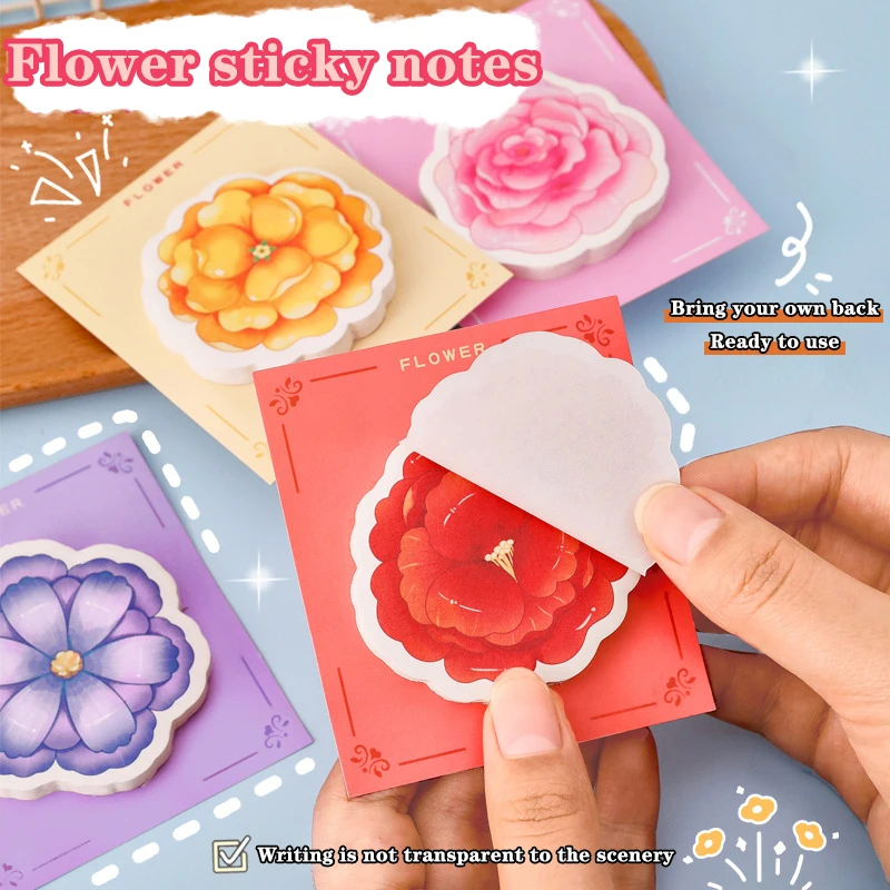 Creative Flower Sticky Note, Cute N Times Message Post, Papelaria Estudante, Etiqueta Notepad, Material Escolar de Escritório, Moda, 30 Folhas