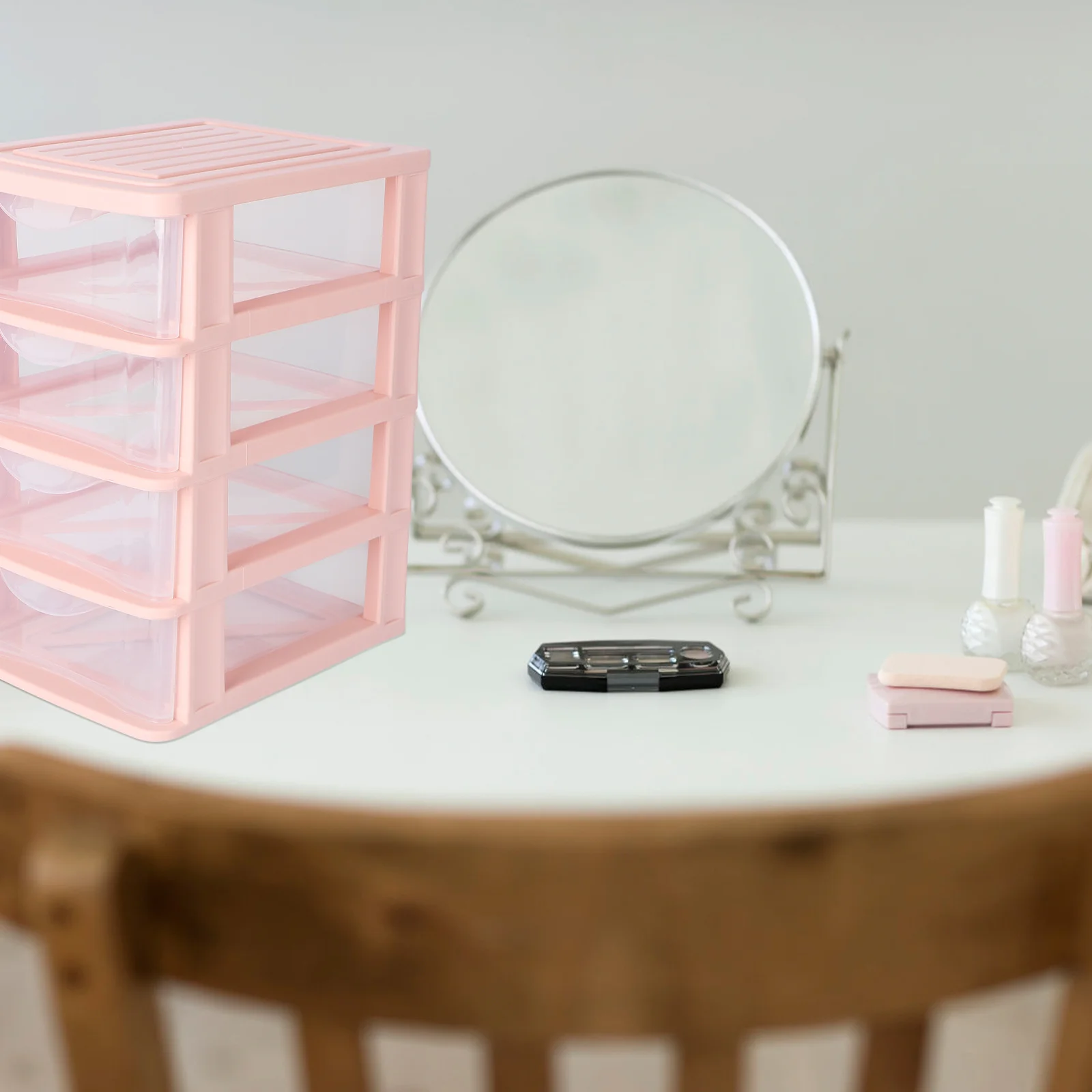 

1pc 4-Layer Drawer Type Storage Box Transparent Desktop Organizer For Cosmetics Makeup Sundries Multilayer Clear Classified