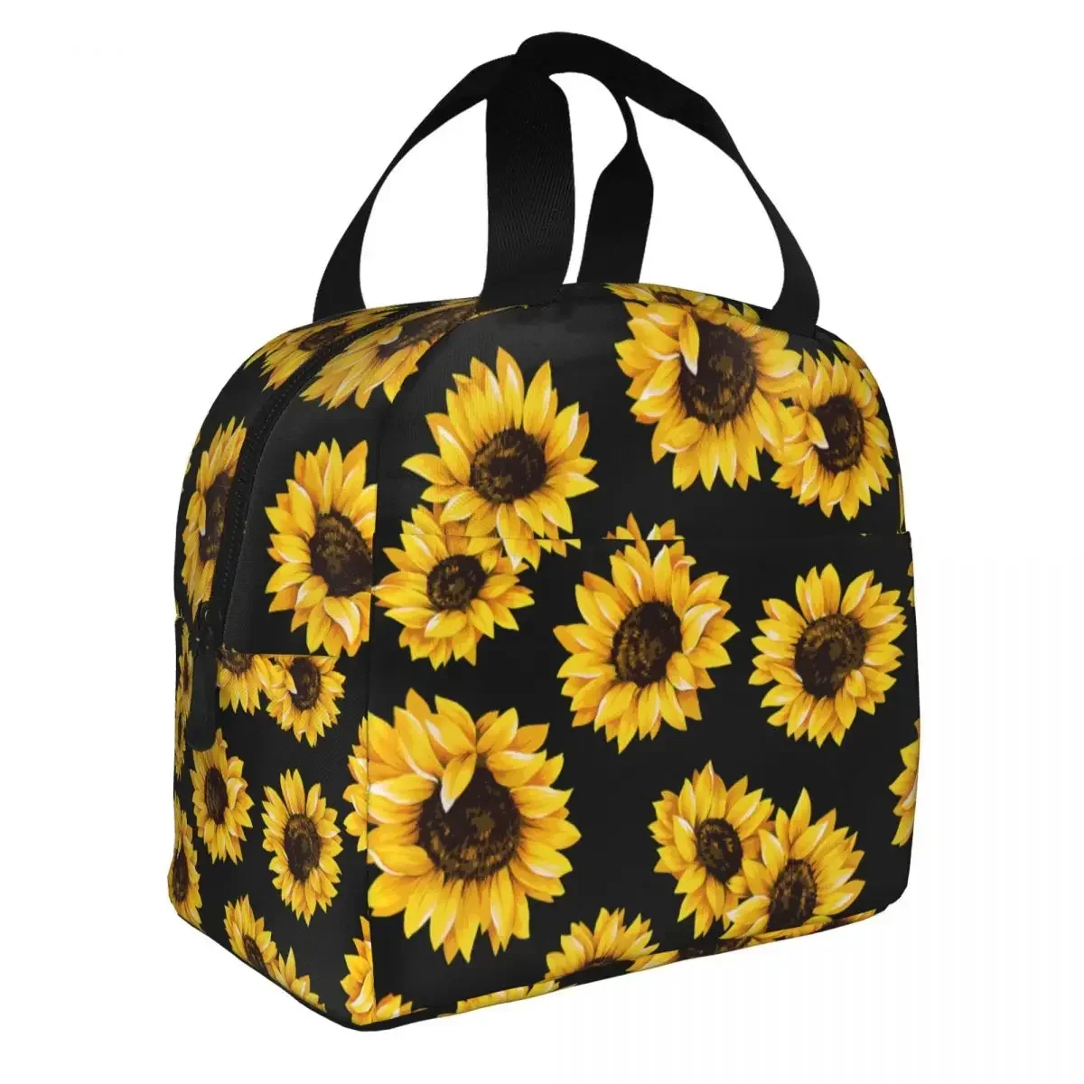 Lunch Bag for Women Kids Daisy Flower Thermal Cooler Bags Portable Picnic Work Canvas Lunch Box Food Storage Bags