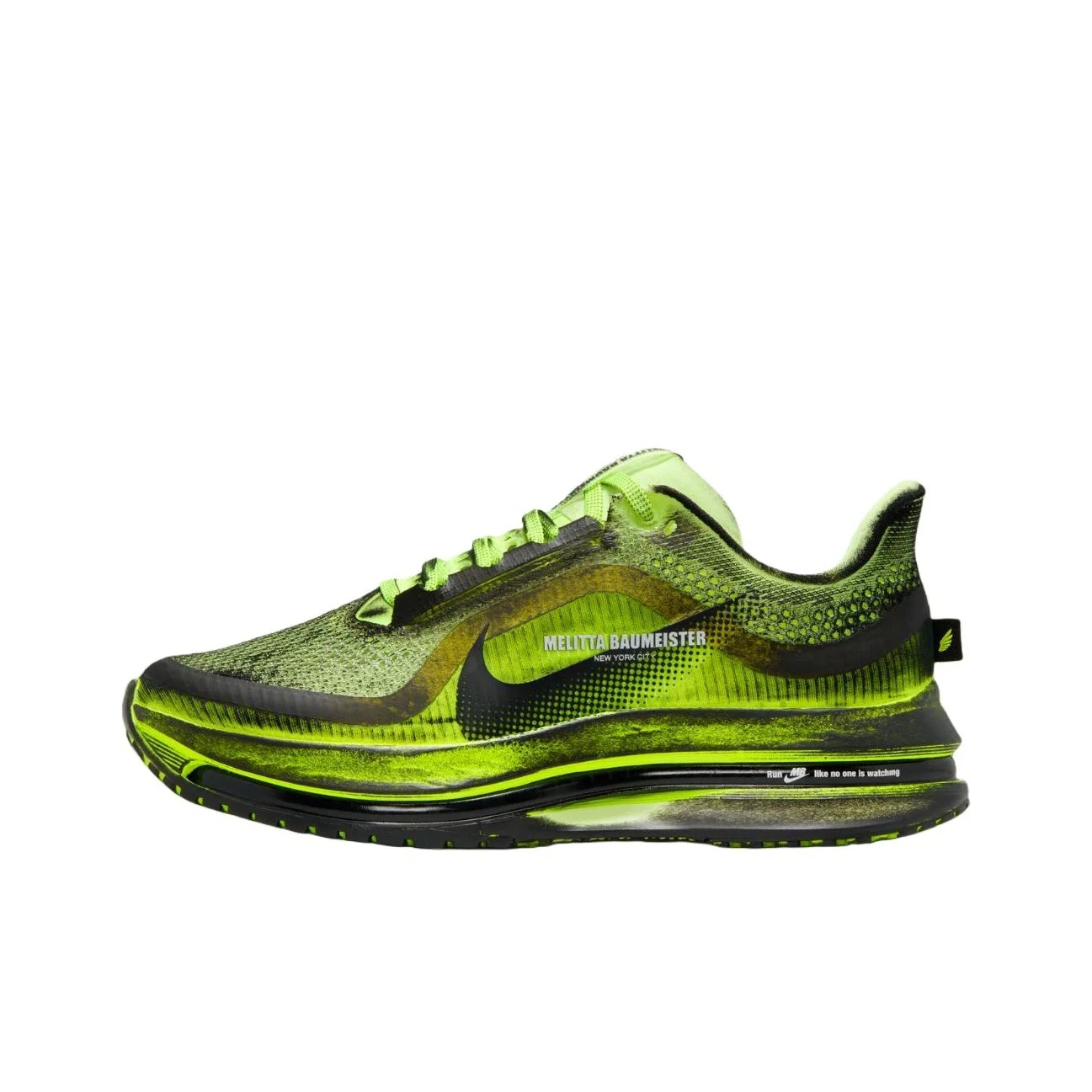 Zapatillas Nike x Melitta Baumeister Pegasus Premium para correr, color amarillo neón y negro, para mujer, IQ7336-700