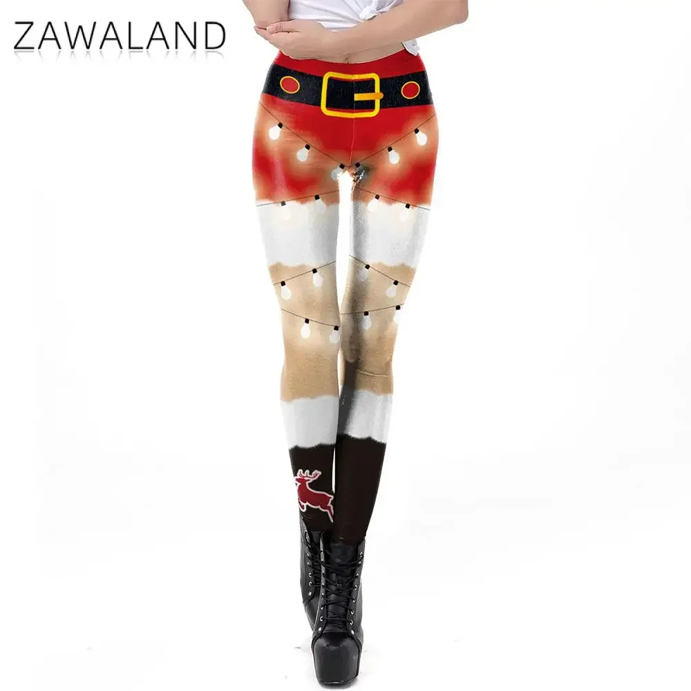 

Red Leggings Christmas Stripe Pants Green Elf Santa Claus Cosplay Costume Xmas Leggings Sexy Trousers Party Pants