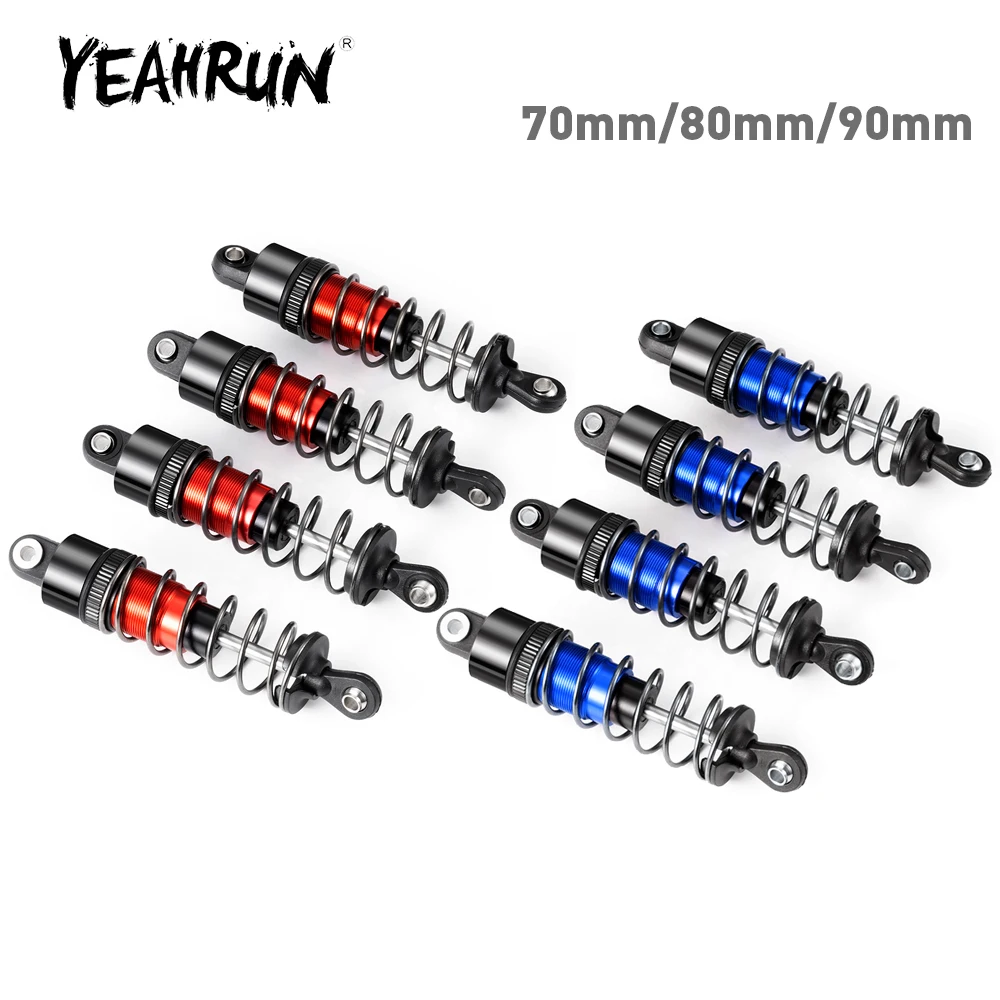 YEAHRUN-Juego de amortiguadores de aleación de aluminio, 70/80/90mm, para Axial SCX10 TRX-4 1/10 RC CarUpgrade, accesorios de piezas