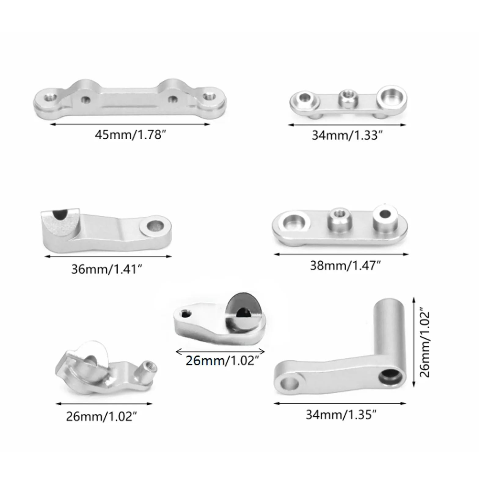 Ensemble de direction en alliage d'aluminium, pièce de mise à niveau, ensemble de manivelle de direction RC pour voitures LOSI Baja Rey Rock Rey 1/10 RC, liquidation