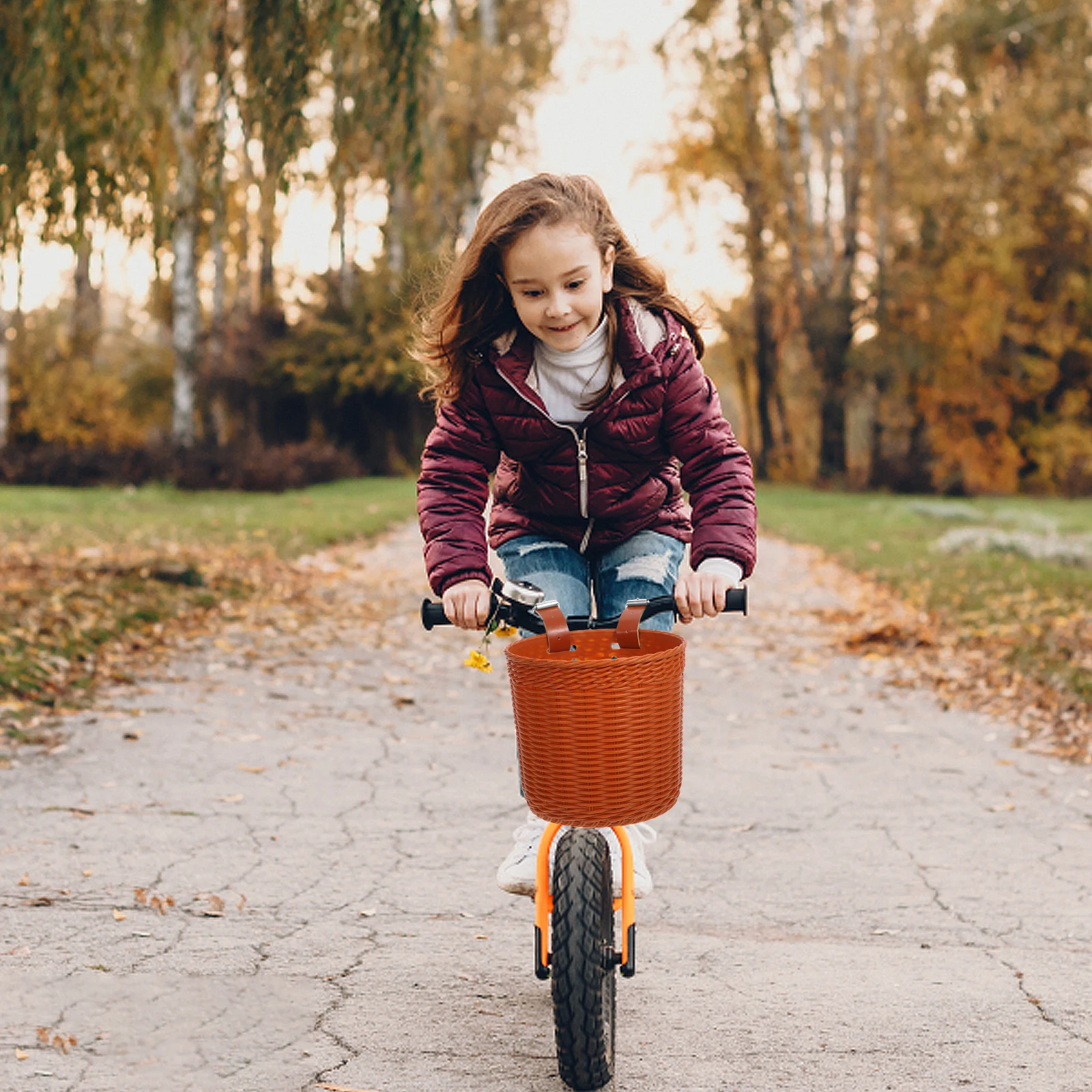 

Bicycle Basket Large Capacity H Plastic Kids Bike Front Durable Sturdy Storage Fits Most Bikes Easy Install Bike Light