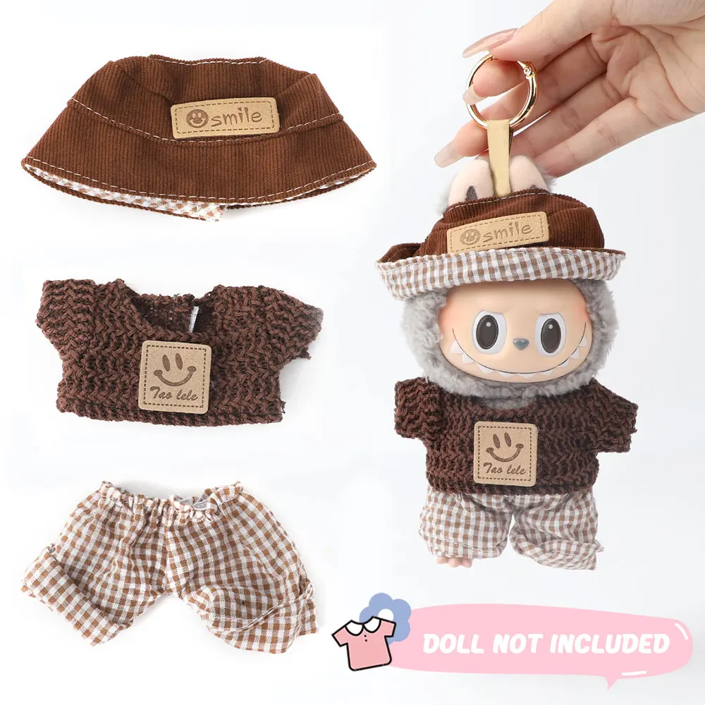

1-piece cute Labubu doll clothes suit is suitable for 17CM Labubu doll clothes accessories, excluding dolls